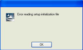 Error reading setup initialization file